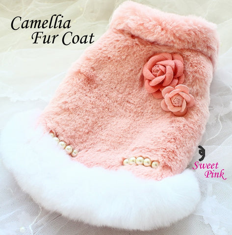 Handmade Camellia Fur Coat ‐ カメリア付きファーコート