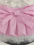 Handmade Pink Stripe Dress ‐ レース ストライプドレス