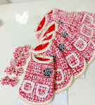 Handmade Red Tweed Dress＆Vest ‐ ラグジュアリーレッド ツイード