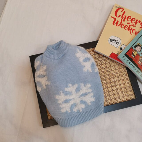 Snow Print  Sweater ‐ アイスブルーセーター
